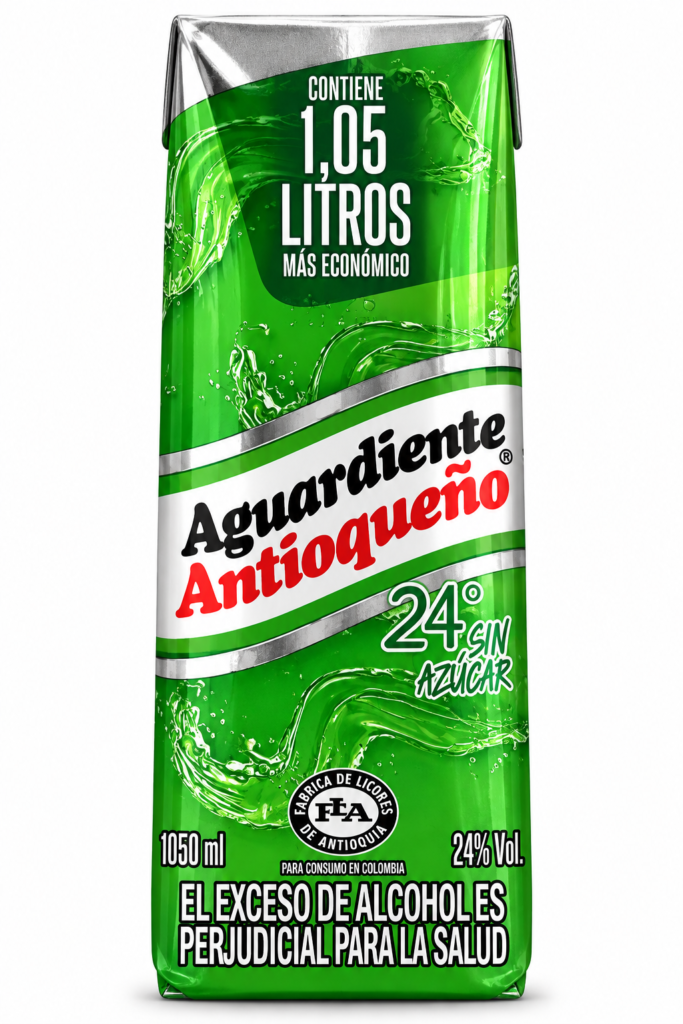 Aguardiente antioqueño Tetra verde