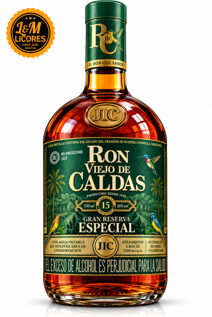 Ron viejo de Caldas 15 Años gran reserva especial 750ml doble