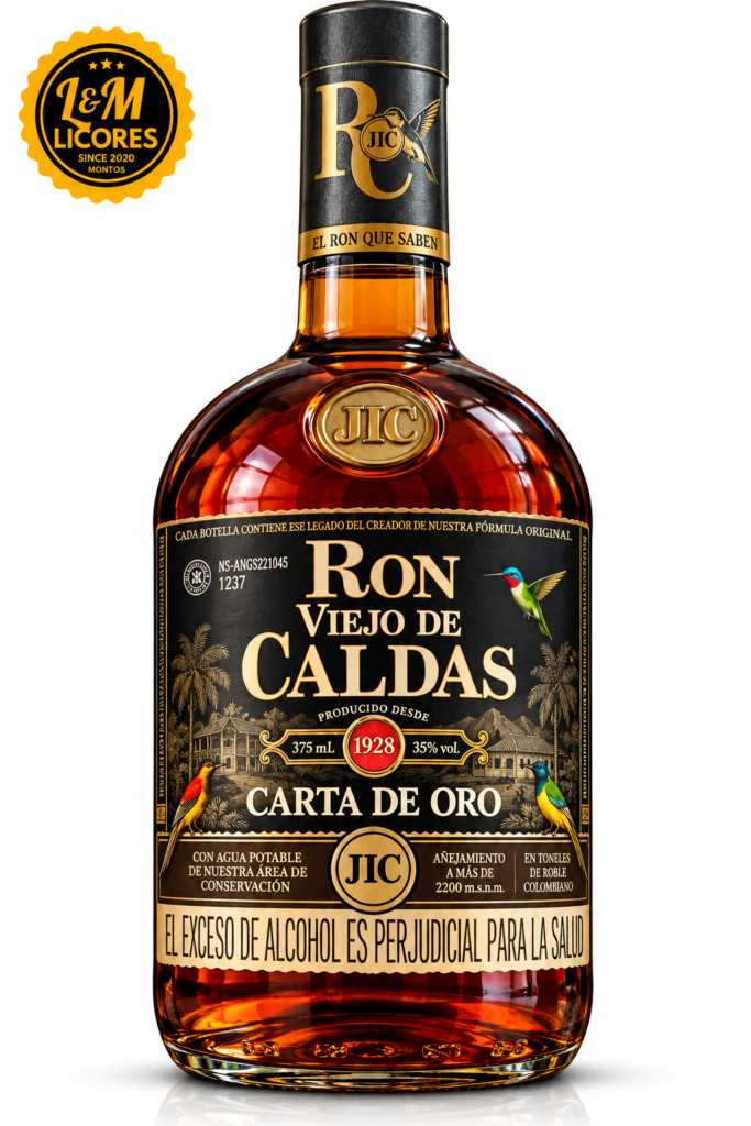 Ron viejo de Caldas carta de oro 8 Años 375 ml